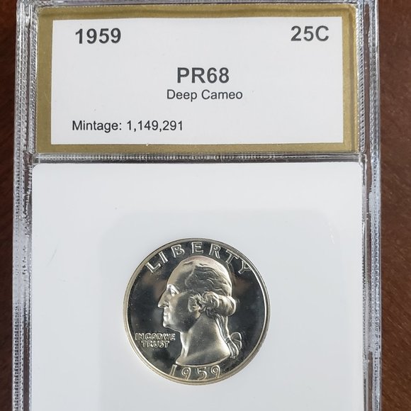 1959 Washington Silver Proof Quarter PR 68 - Picture 1 of 4